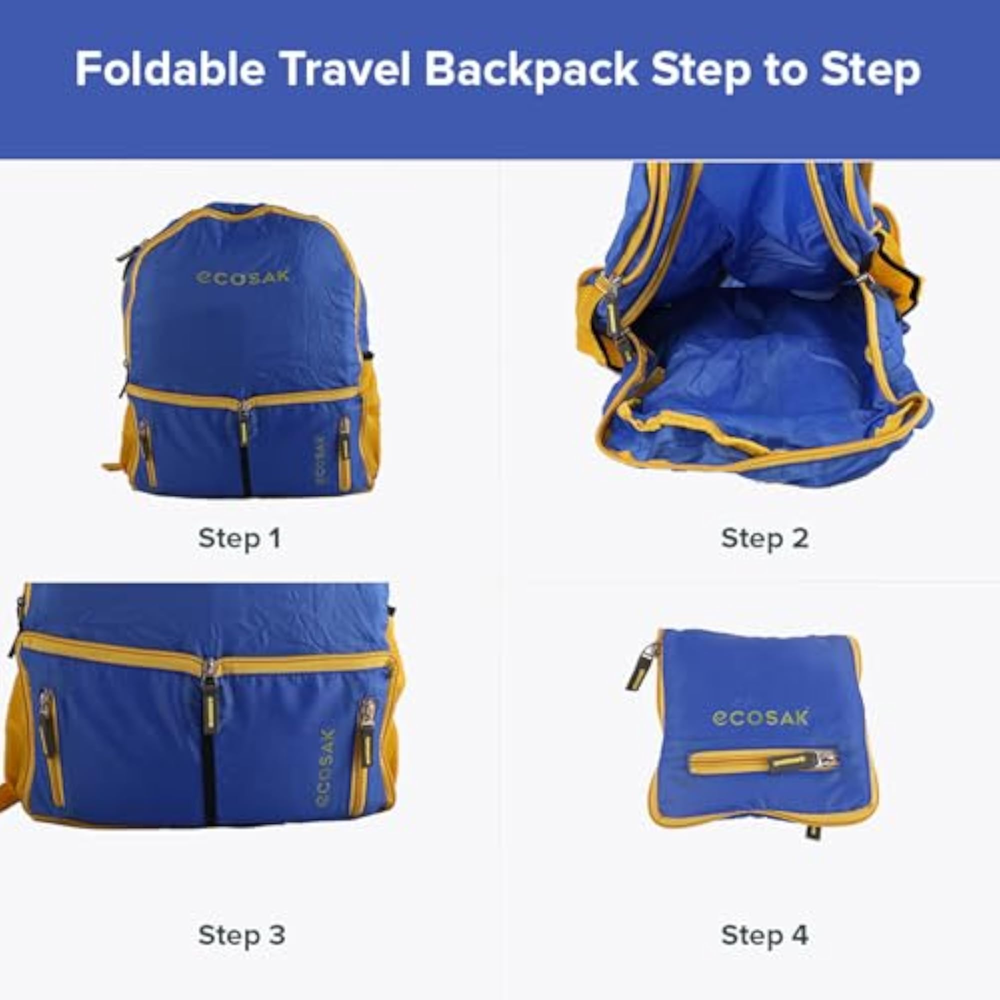 Lightweight Foldable Water-Resistant Travel Backpack